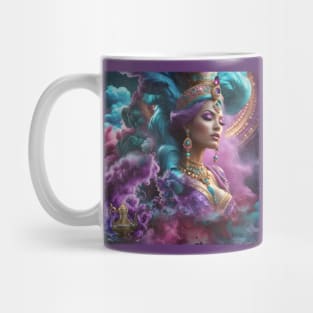 Genie Appearing in Cloud of Colourful Smoke Mug